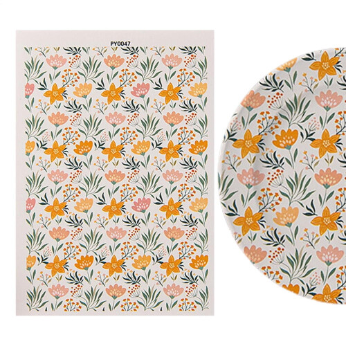 Floral Clay Transfer Sheets Water-Soluble 1 Sheet