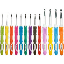 13 darabos ergonomikus horgolótű készlet, 2–10 mm