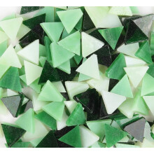 Groene mix driehoekige glazen mozaïektegels 200 g