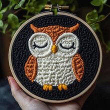 Baby Sovande Uggla Nålstans Kit – 20x20cm DIY