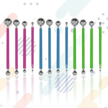 Conjunto de 9 peças de ferramentas para escultura em argila com pontas de aço inoxidável