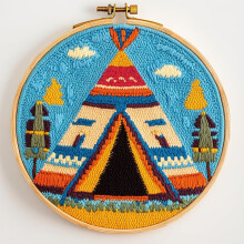 Nålsats med tryckt mönster och båge 20x20cm