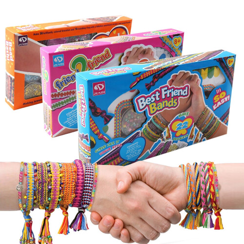 Vennskapsarmbåndsett for barn 5-12 – Perler, tråder og