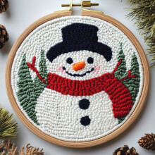 Nålstanskit Snögubbedesign 20x20cm