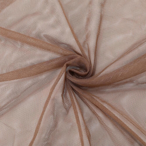 Tissu en maille polyester transparente marron, 2 yards  63 pouces