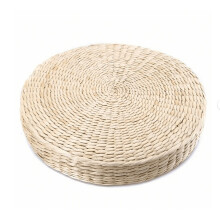 Cojín de suelo redondo de ratán de 38 cm – Asiento de paja natural para