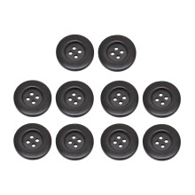 Lot de 10 boutons ronds en bois de 5 cm avec 4 trous, couleur marron
