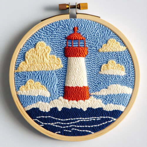 Punch Needle Kit Zee Vuurtoren 20x20cm Beginnersset