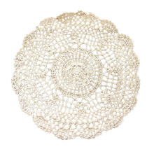 Round white crochet doily table mat cotton lace