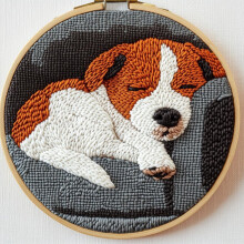 Nålslagssats: Jack Russell hund på soffa – Nybörjarset