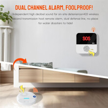 Rilevatore di Perdite D'Acqua Wireless - Funziona In Modalità Autonoma o con Hub, Sirena Ad Alto Volume, Impermeabile IP67, per Casa, Cantina,