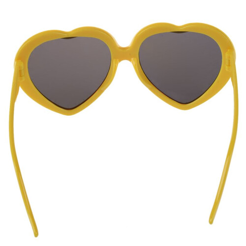2X Moda Divertida Verano Forma de Corazon de Amor Gafas de  Amarillo 1