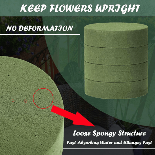 Conjunto de 8 blocos de espuma floral verde de 6,5 polegadas de diâmetro 2