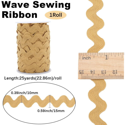 Gullris Ric Rac-kant 10 mm x 25 meter 1