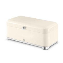 Swan Solace 16L Bread Bin, Large Capacity, Lift Up Hinged Lid, Cream, SWKA18540CRM