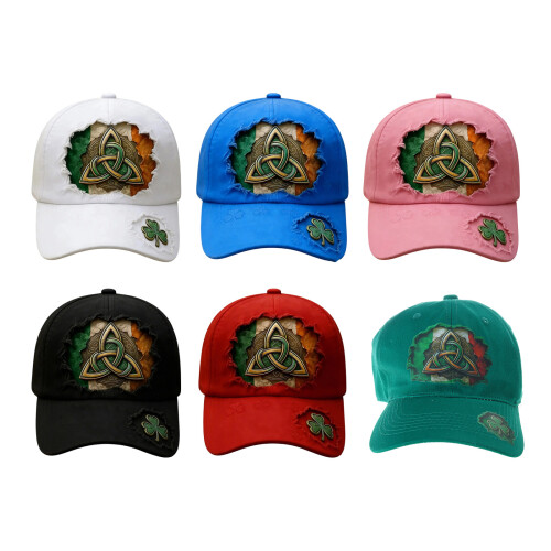 Festive Patricks Day Cap With Printed Cloverleaf Durable-Red 1