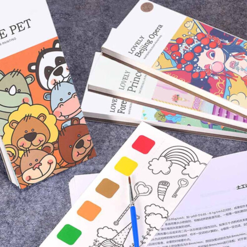Mini resebok med akvarellfärger – fickformat set 2