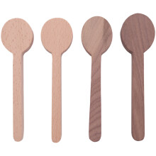 Wood Carving Spoon Blank Beech and Walnut Wood Unfinished Wooden  Whittling Kit for Whittler  (4Pcs)