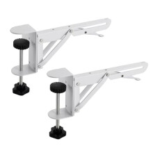 2pcs White Foldable Desk Extender Clamp Computer Keyboard Tray Clamp for Home / Office DIY Wooden Desk Extender Board