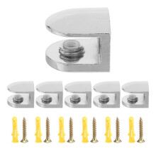 6 STUKS Verstelbare Glasklemmen 6 mm Glasbeugel Zinklegering Glazen Planken Houder Glasclip voor Badkamer Keuken