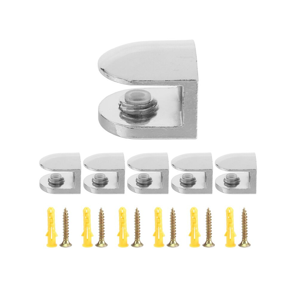 6 Pcs Adjustable Glass Clamps 6 Mm Glass Bracket Zinc Alloy Glass Shelves Holder Glass Clip For Bathroom Kitchen 6031995493687