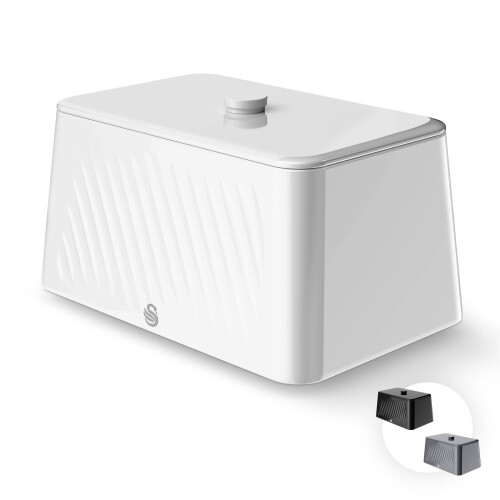 Swan Swan Windsor 16L Bread Bin, White, SWKA18539WHT