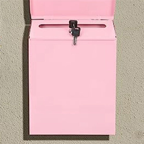 Wall-Mounted Mailbox Lockable Mailbox Wall Collection Box Farmhouse Mailbox with Key Suitable for Home Office