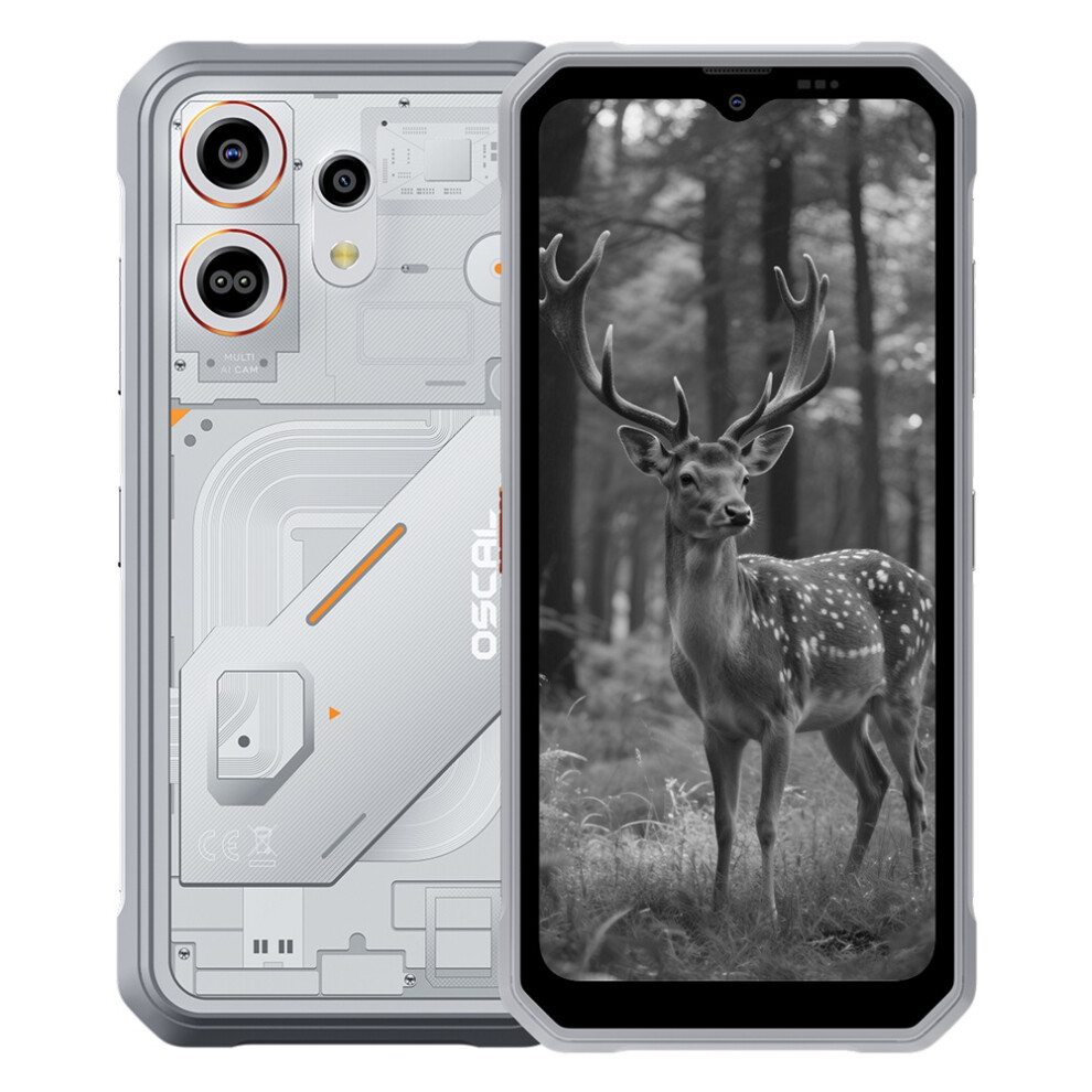 (White) Oscal Marine 3 Rugged Smartphonae 6.56" Hd 90Hz Display 5000Mah Battery,8Gb 256Gb,Black/White White,Black 4027021855392