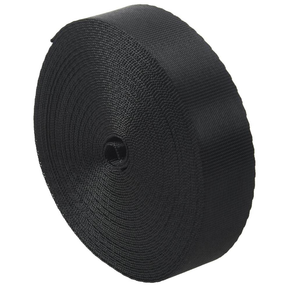 Black 10 Yards Nylon Webbing Tape Multi-Use Strap Strapping (25Mm) Width 4714078941269