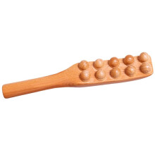 1 Stuk Guasha Houten Stok, Houten Therapie, Schrapen, Lymfedrainage Massager, Guasha-Tool met Dubbele Rij Punten voor Behandeling