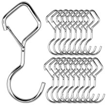 18 Ganci A S In Argento per Appendere Oggetti Resistenti. Ganci A Clip In Metallo A S per Cucina, Armadio, Tazze, Tazze da Caffè, Mangiatoie per