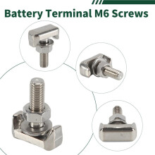 2Pcs Replacement Battery Terminal M6 Screws Bolt Nut Washer T-Bolt 6X0915138 for 6X0915138