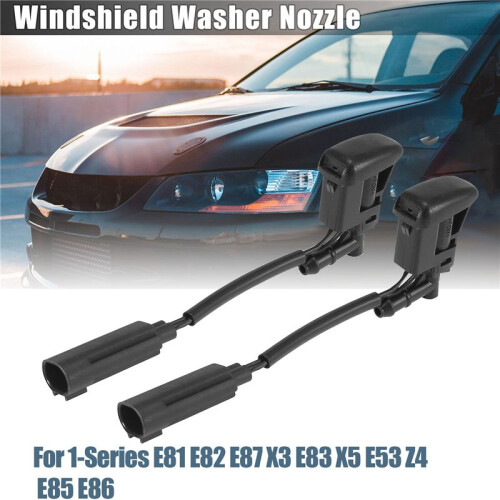 1Pair New Windshield Heated Washer Sprayer Nozzle Jet 61667110851 for - 1-Series E81 E82 E87 X3 E83 X5 E53 Z4 E85 E86 1