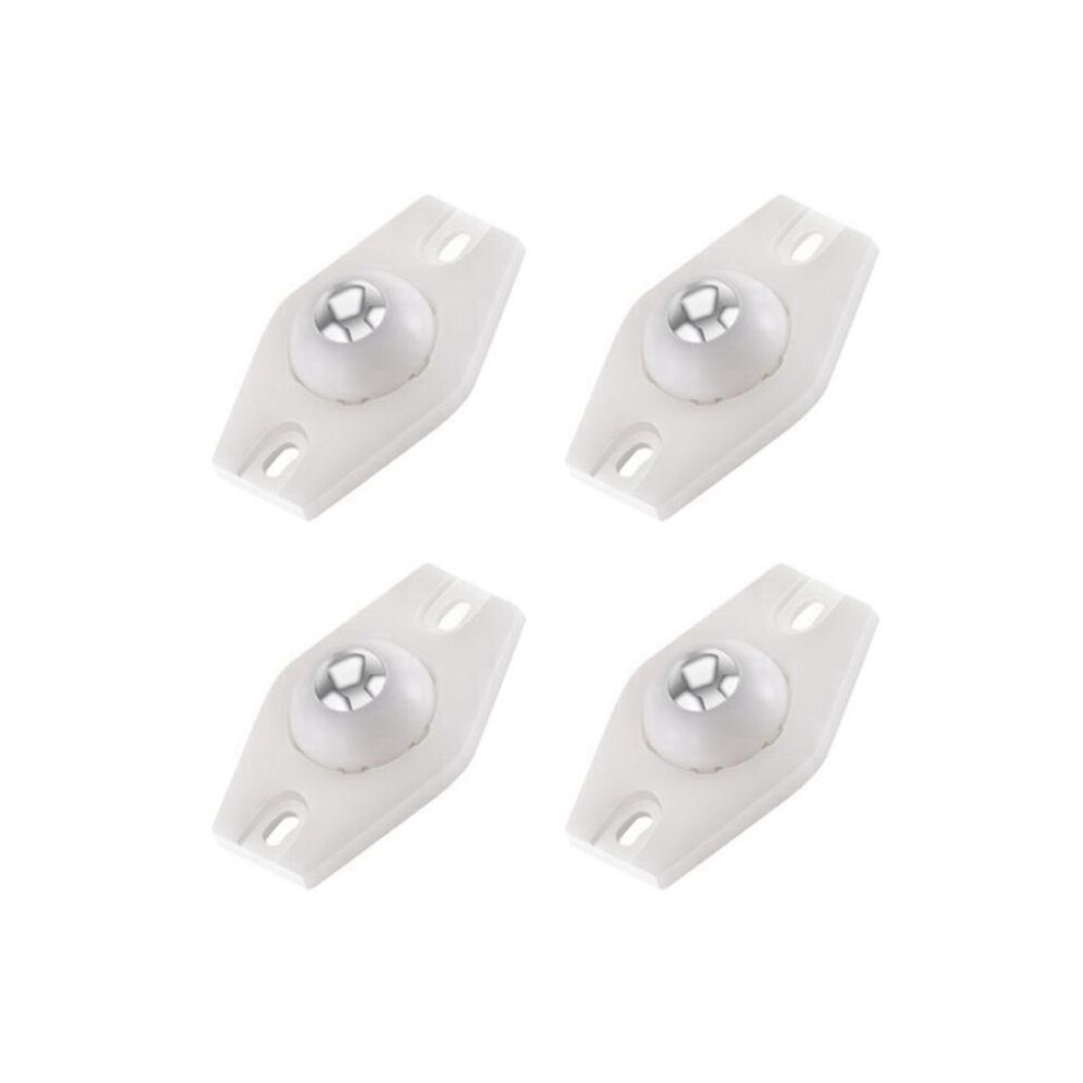 4Pcs Self Adhesive Type Mute Universal Wheel Furniture Casters Wheels Stainless Steel Wheel 360 Rotation White 6032848712221