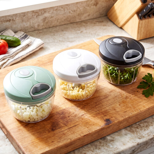 GEEZY GEEZY Manual Food Chopper with Pull String Kitchen Vegetables Cutter Dicer Blender