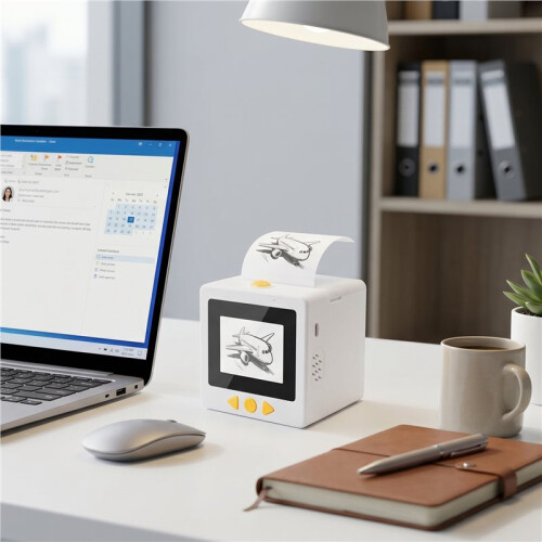 StickerBox AI Printer, AI  Printer,  Voice Printer,  Portable Digital Display Printer Black