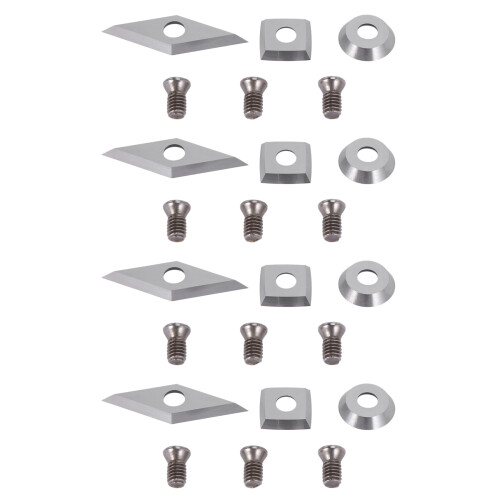 12Pcs Tungsten Carbide Cutters Inserts Set (Include 11mm Square with Radius,12mm Round,28X10mm Diamond with  Point)