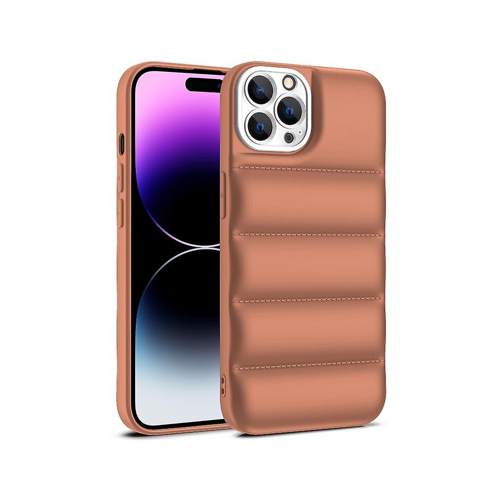 Compatible Iphone 15 Eiderdown Airbag Shockproof Phone Case:khaki 3448882278426