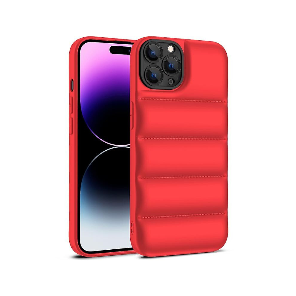 Compatible Iphone 15 Eiderdown Airbag Shockproof Phone Case: Red 3448882278433