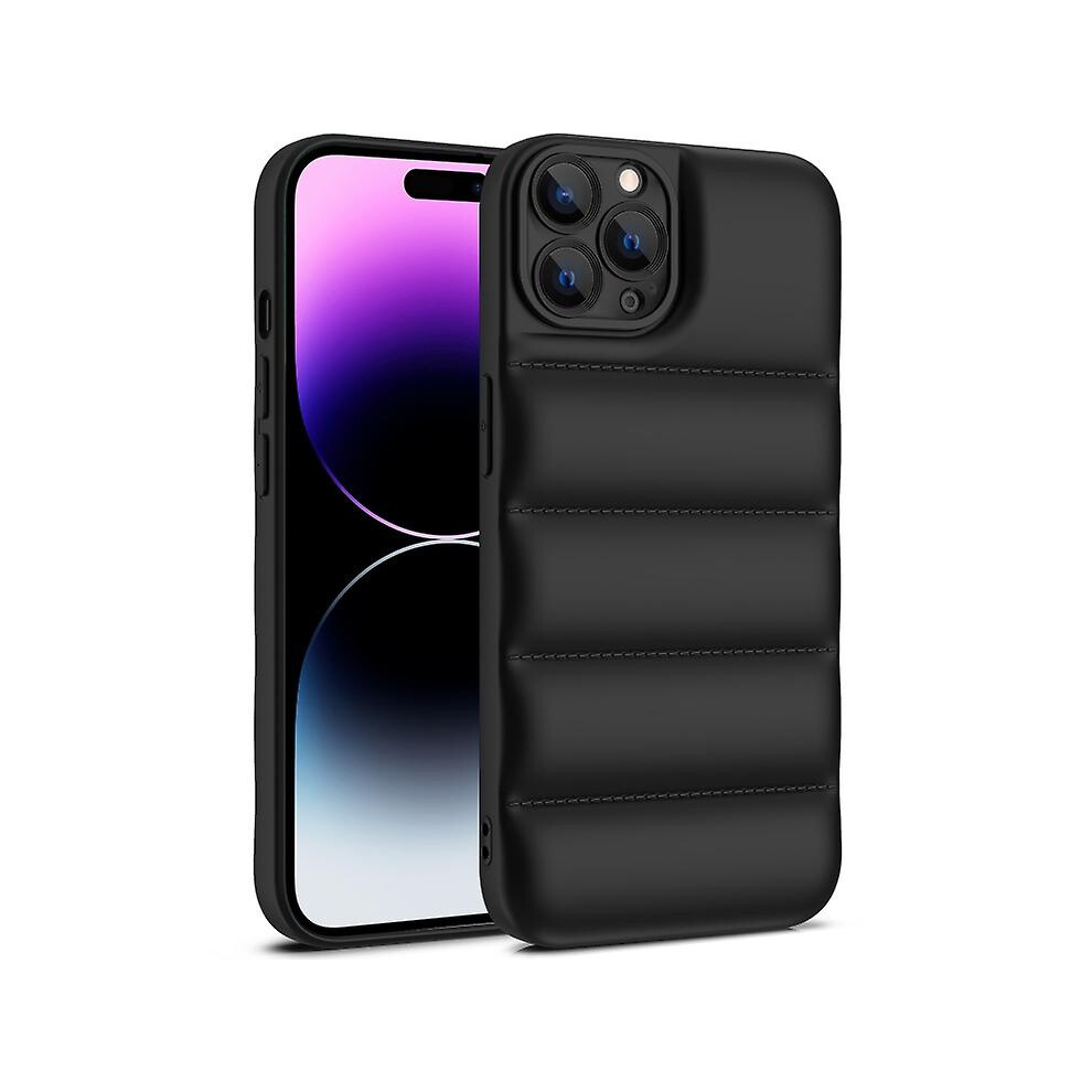 Compatible Iphone 15 Eiderdown Airbag Shockproof Phone Case: Black 3448882278402