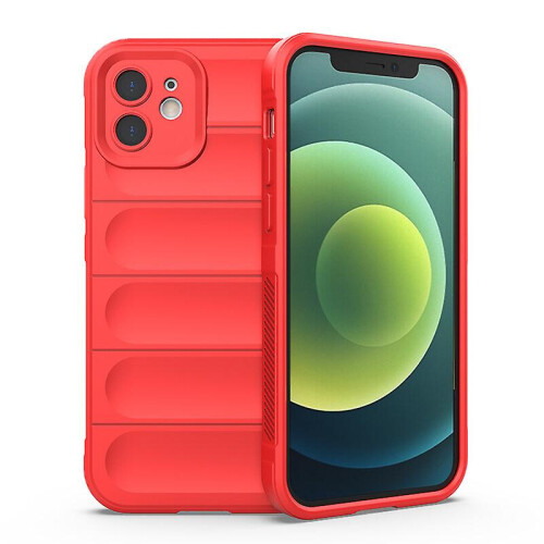 compatible iphone iPhone12 Case, Flexible Soft TPU Rubber Grip Shock-Absorbent Protective Case Cover:Red