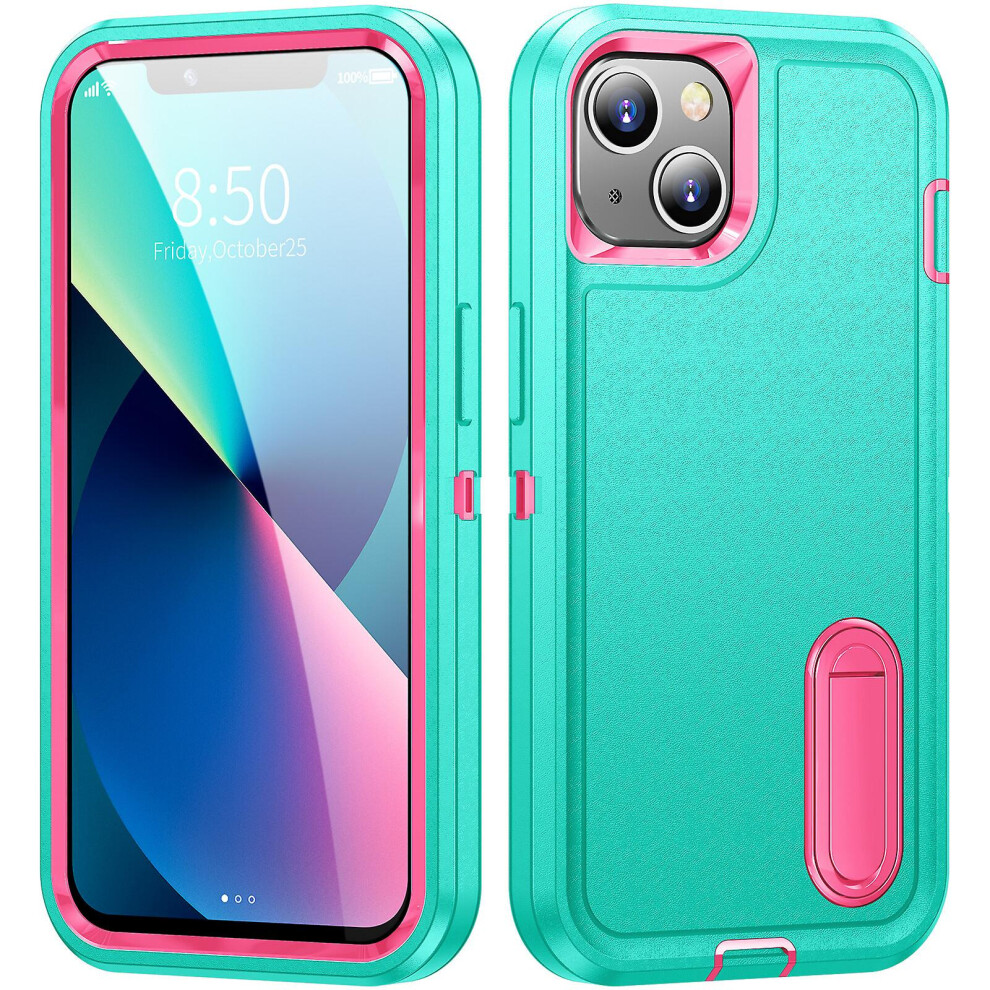 Shockproof Protective Iphone 13 With Stand:green And Pink 3748264228118