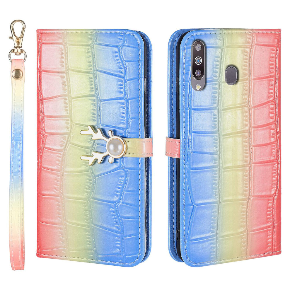 Compatible Samsung Galaxy A20s Phone Case With Strap:gradient Blue 8023556361335