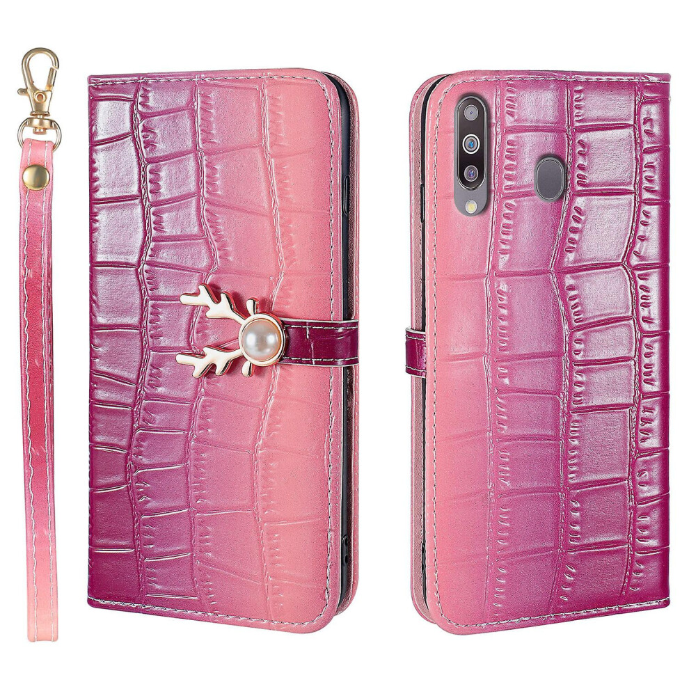 Compatible Samsung Galaxy A20s Phone Case With Strap:purplish Red 4162318383711