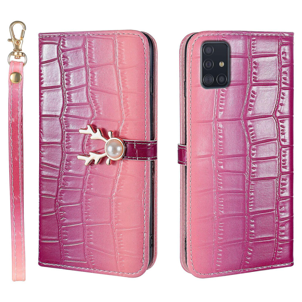Compatible Samsung Galaxy A71 Phone Case With Strap:purplish Red 4162318383896