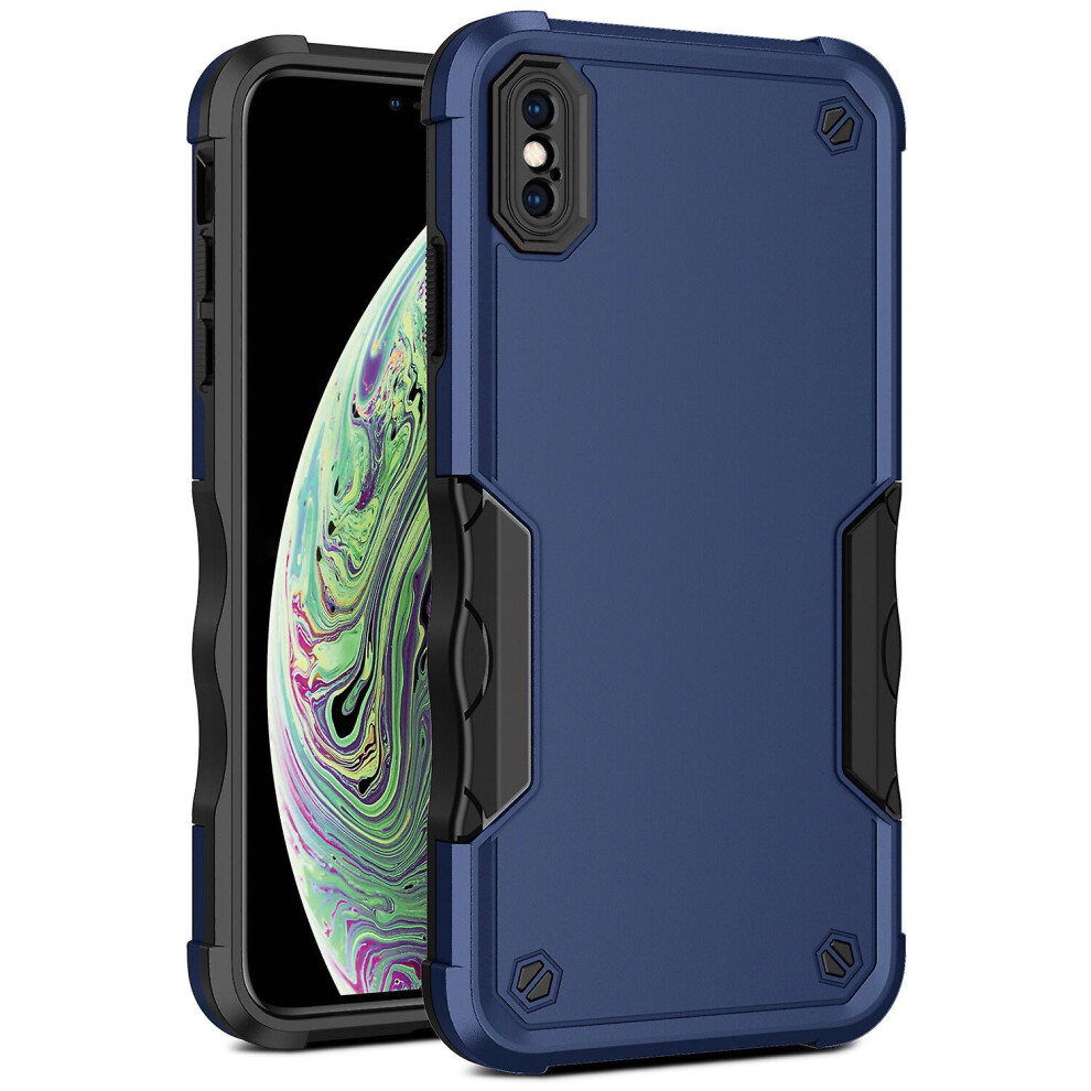 Compatible Iphone Xs Max Case, Heavy Duty Dual Layer Slim Shockproof Cover: Blue 4162318383995