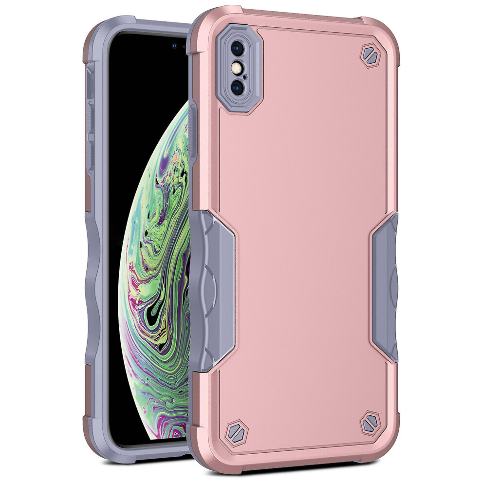 Compatible Iphone Xs Max Case, Heavy Duty Dual Layer Slim Shockproof Cover:rose Gold 4162318384039