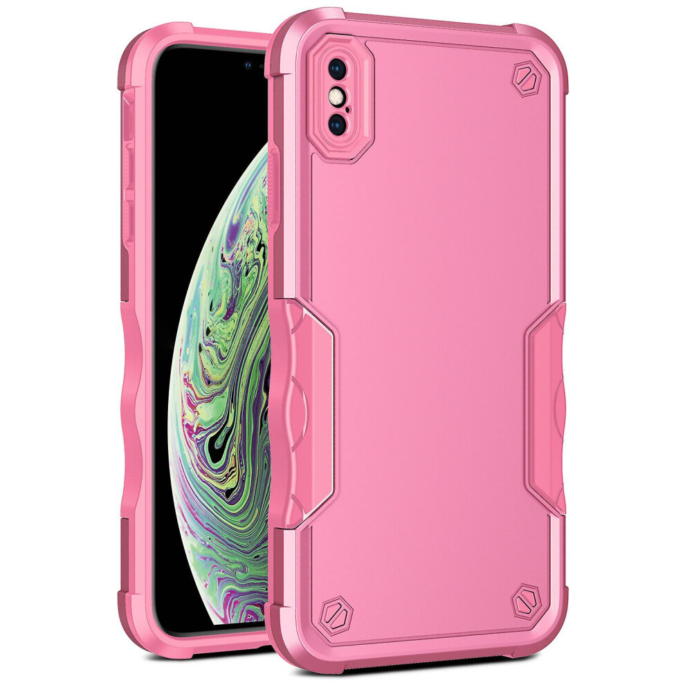 Compatible Iphone Xs Max Case, Heavy Duty Dual Layer Slim Shockproof Cover: Pink 4162318384015