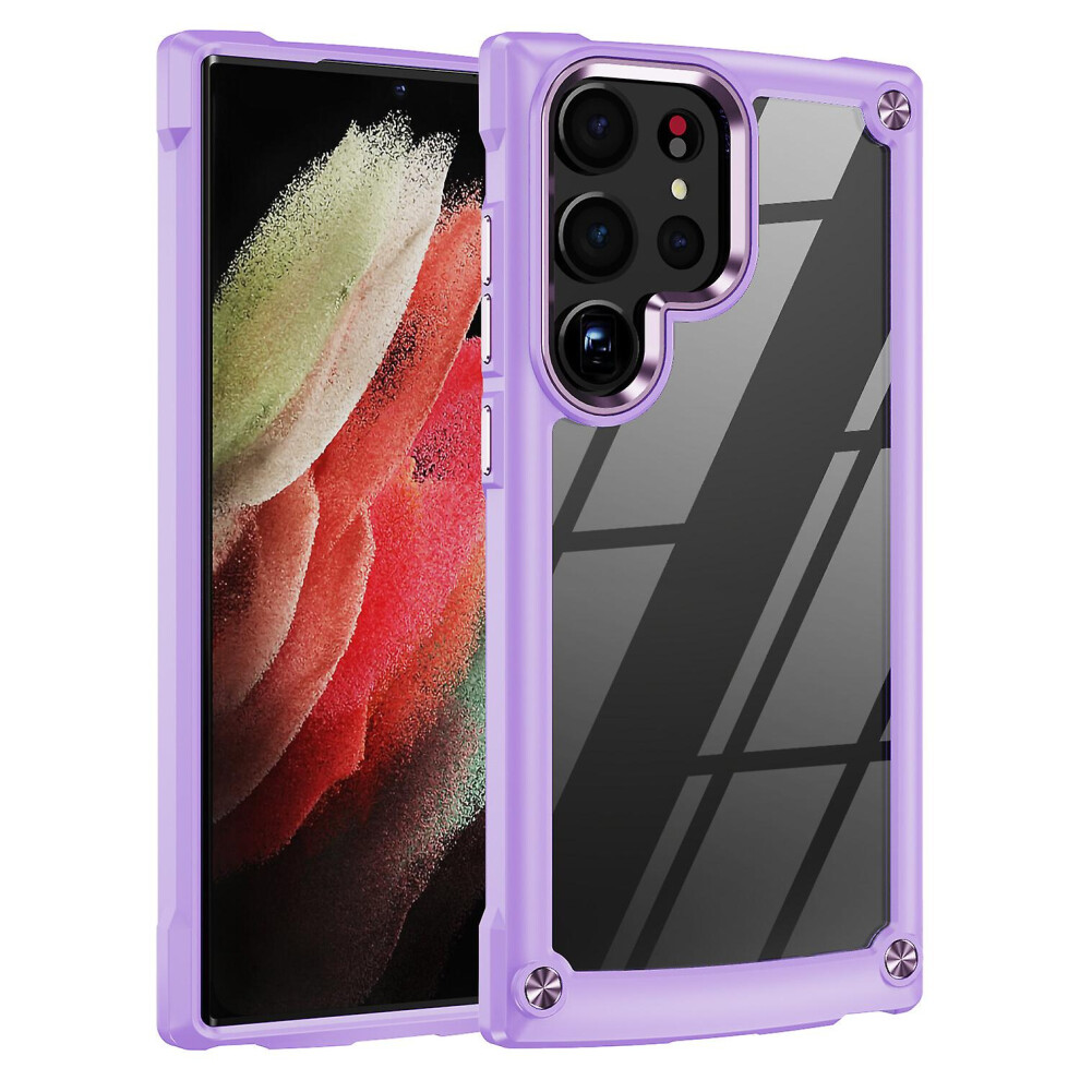 Simple Phone Case Compatible Samsung Galaxy S23 Ultra 5G With Wireless Charging: Purple 4951152355509