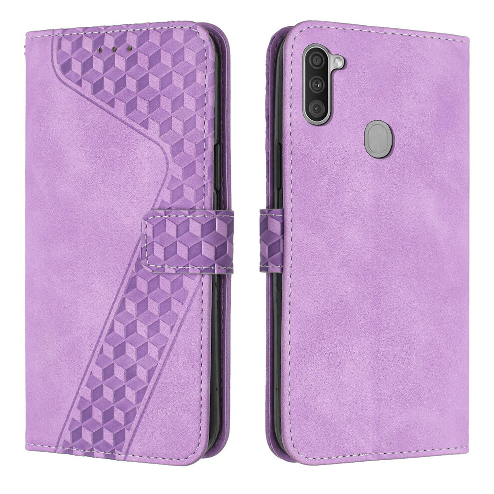Samsung Galaxy A11 Case, Pu Leather Flip Cover Magnetic Clasp Design Wallet Card Slots Stand Case: Purple 4951152355745